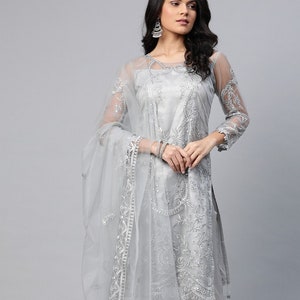 Silver churidar top