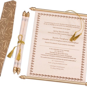 S1060, Silver Color, Scroll Invitations, Jewish Invitations, Box Scrolls,  Cinderella Wedding, High End Scrolls.