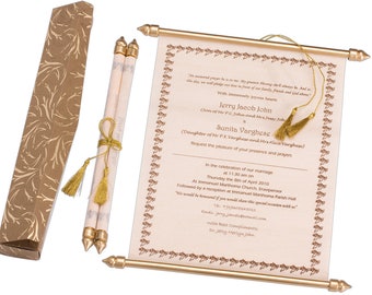 Scroll Invitation Birthday Party Wedding Handmade Personalized Printing Invitations Scroll Card