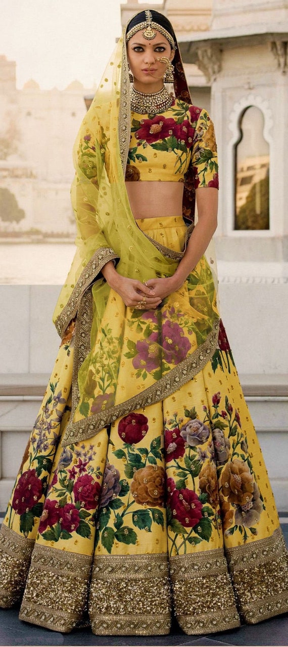 floral lehenga for bride