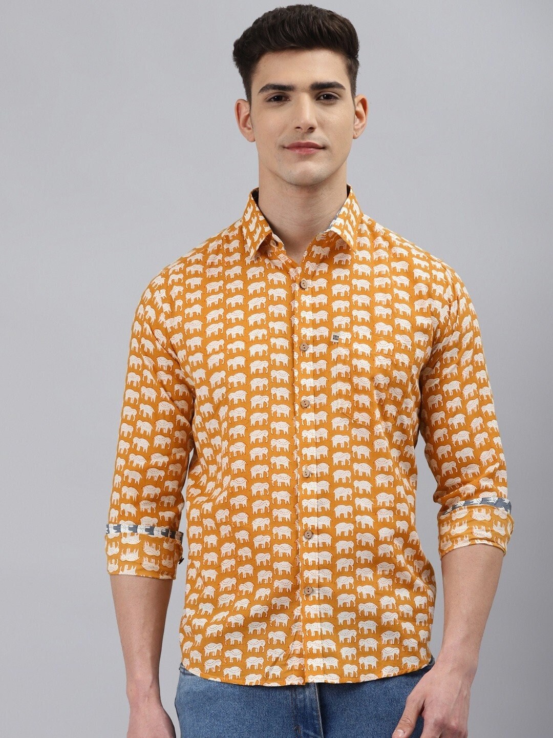 Camisa Cuadros Hombre Slim Fit - As Mostaza