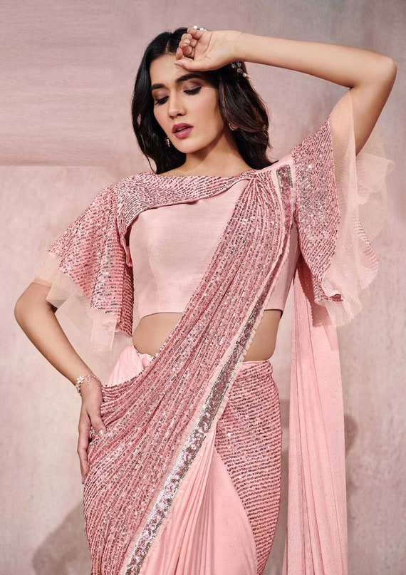 Pink Nena Fashion Women''s Lycra Full Elastic Saree Shapewear