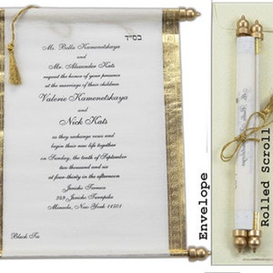 WEDDING Bridal Shower INVITATIONS Scroll Cards image 1