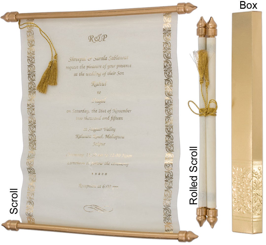 Scroll Invitation,wedding Anniversary, Engagement, Bridal Shower ...