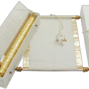 S1060, Silver Color, Scroll Invitations, Jewish Invitations, Box Scrolls,  Cinderella Wedding, High End Scrolls.