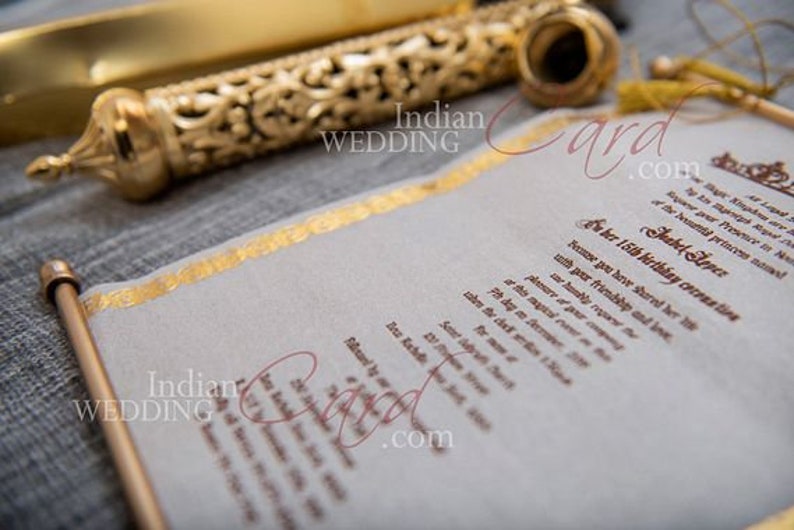 Scroll Invitation, Rich, Elegant, Anniversary, Engagement, Bridal Shower, Indian, Muslim, Christian, Mezuzah, Mitzvah, Scroll Case, Scrolls image 4