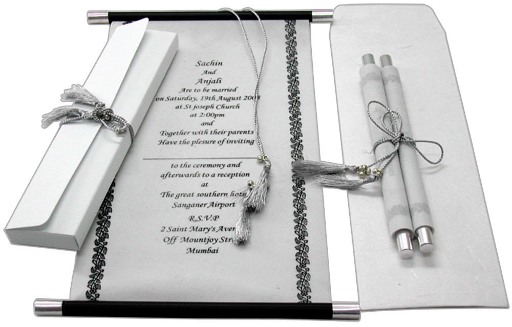  cardsandscrolls Velvet Scroll Invitations with Free