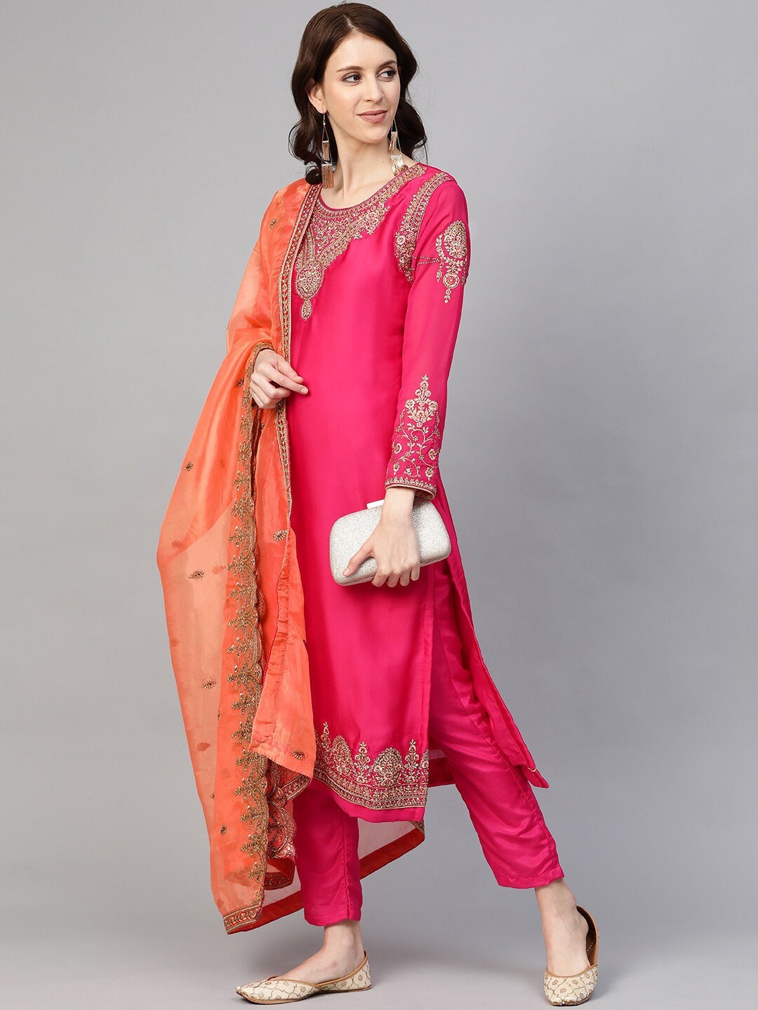 orange magenta suit