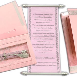 Invito a nozze con carta a scorrimento, inviti per matrimonio, inviti per compleanno, rosa, dolce 16, set di biglietti d'invito per feste