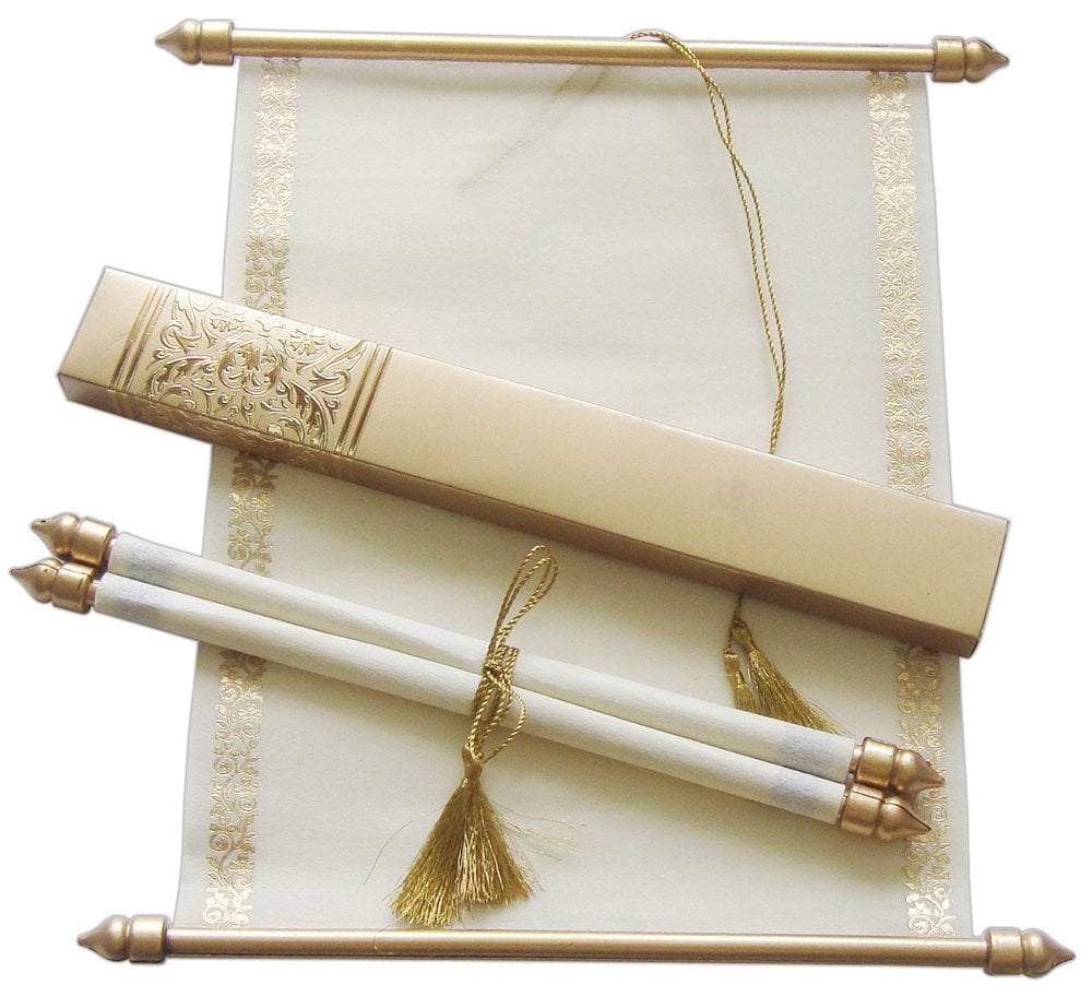 20 Pairs of Small Scroll Invitation/ Announcement Wooden Rod With