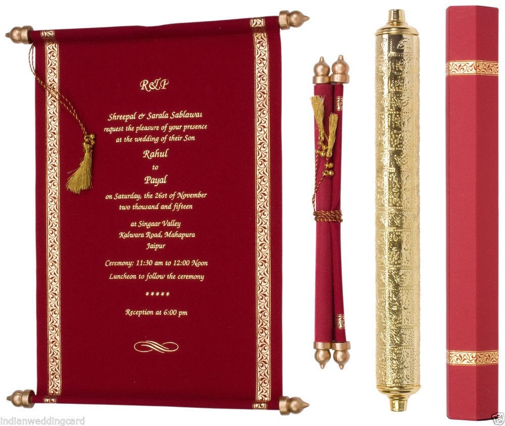  cardsandscrolls Velvet Scroll Invitations with Free