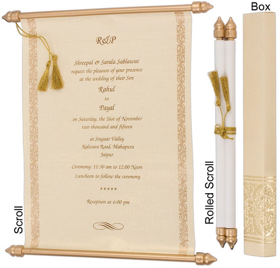 Invitation Scrolls Cards Wedding Evening Party Invitation Card with Box 