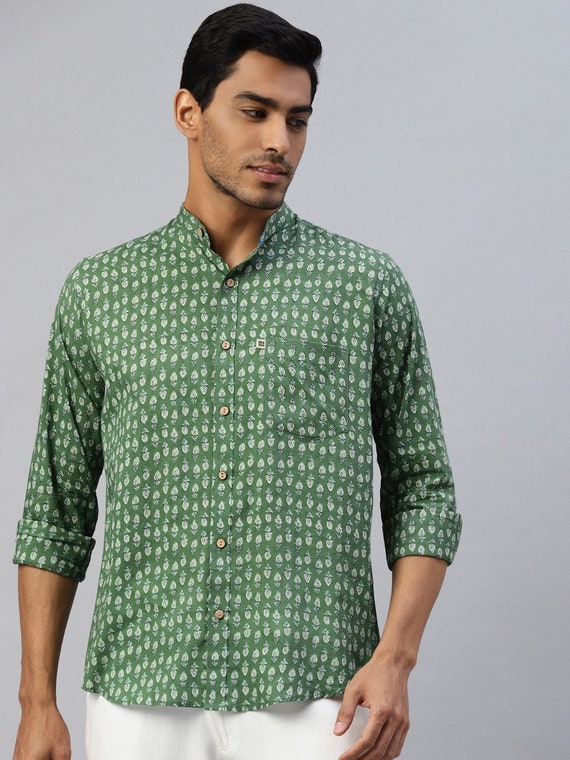 ethnic pattern printed casual shirts