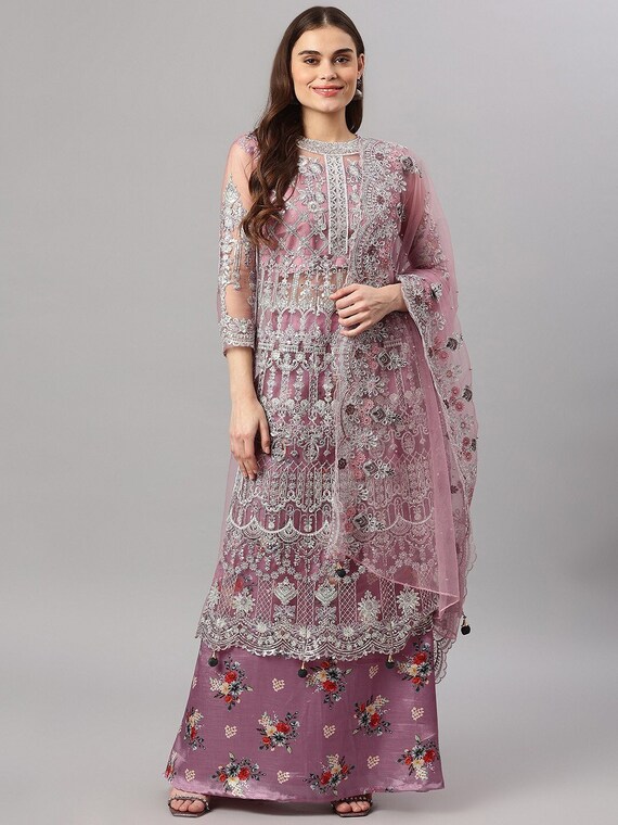 Buy online Embroidered Anarkali Semi-stitched Suit Set from Suits & Dress  material for Women by Shimeroo Fashion for ₹3819 at 56% off | 2024  Limeroad.com