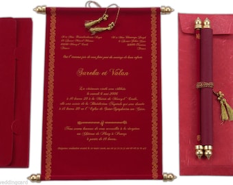 Scroll Invitation Wedding Engagement Invitations Set Personalized Printing Card