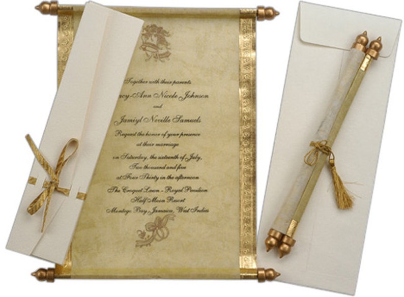 Scroll Wedding Invitationscroll Invitationengagement - Etsy