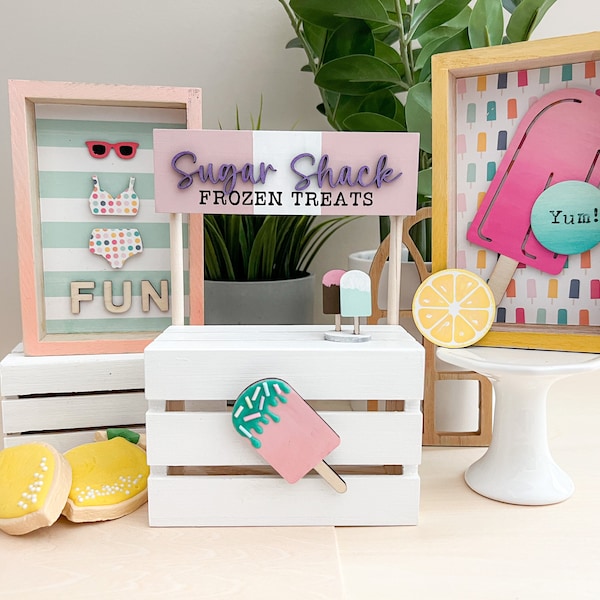 Popsicle Stand, Summer treats, Popsicle Decor, Popsicle tiered tray, Ice Cream, Ice Cream Truckd