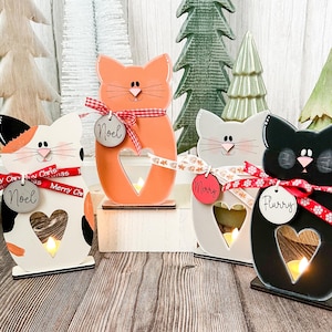 Cat Votives, Kitten tealight holders, Christmas candle holder, Cat Mom, Family Pet
