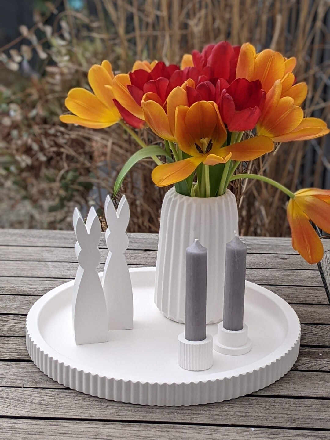 Beautiful Large Decorative Tray With Grooves Etsy