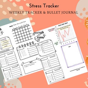 Stress Tracker, Printable Journal Page, Stress Log, Habit Tracker Trigger, Printable Planner, Stress Worksheet, Symptom Wellness Tracker