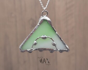 Pretty Pyramid - Stained Glass Pendant Necklace - Unique Handmade Jewelry