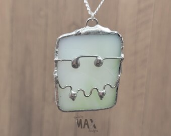 Monster Mike - Stained Glass Pendant Necklace - Unique Handmade Jewelry