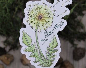 Blow Me - Die Cut Weatherproof Permanent Vinyl Sticker - Innuendo Pun Dandelion Flower Wish Adult Humor Funny Sticker