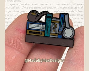 Mystery Bookshelf  - 1" Enamel Pin - Bookshelves for Bibliophiles Literary Themed Flair Lapel Pin for Readers