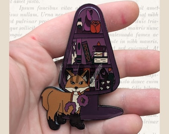 Spicy Romance Bookcase - 3" Enamel Pin - Bookshelves for Bibliophiles Literary Themed Flair Lapel Pin for Readers