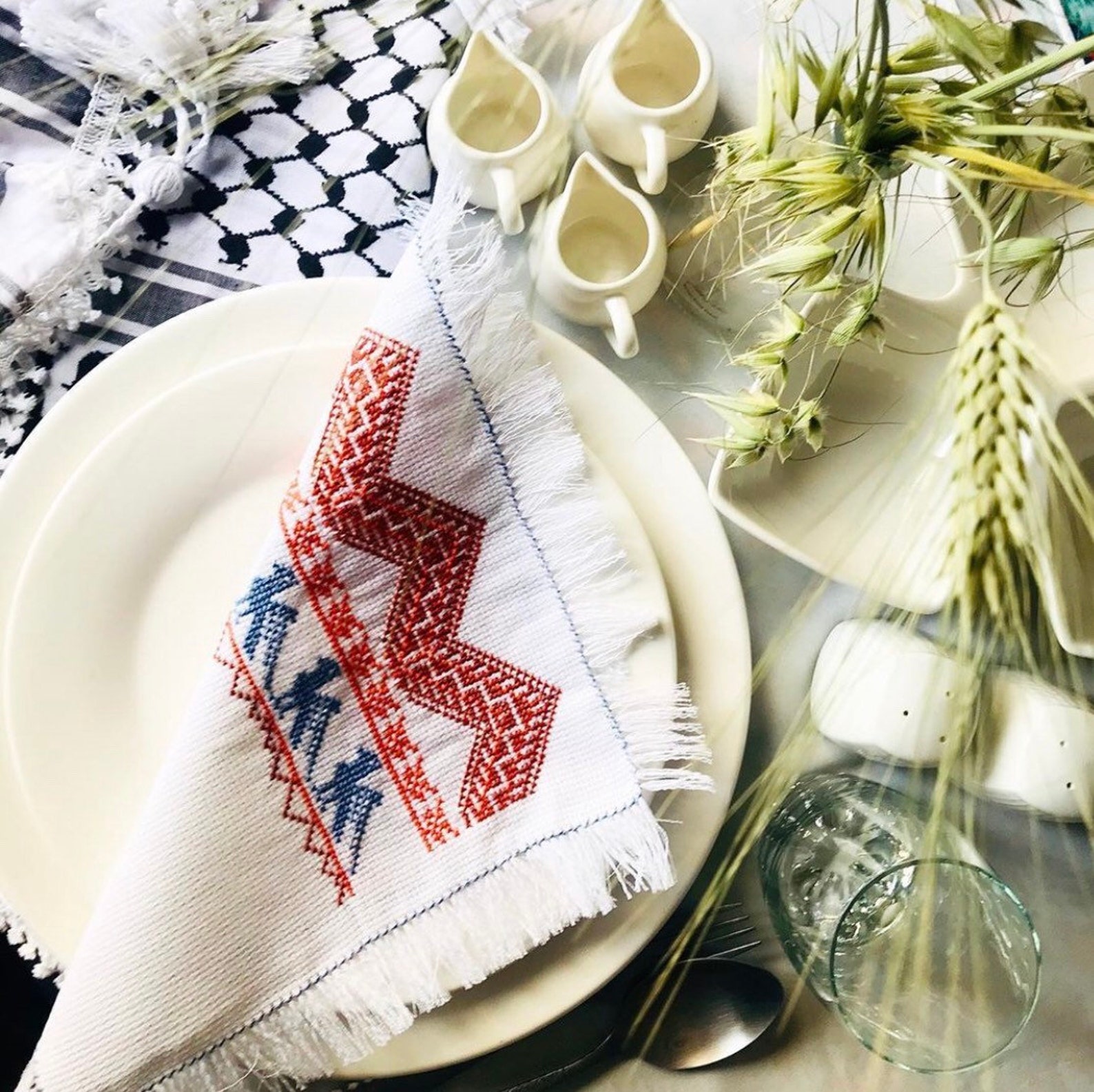 Decorative napkins 3 pieces for serving breakfast lunch / Etsy