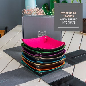 Jigsaw Puzzle Sorting Trays - 8 Pieces Stackable Large Surface Double Sided Folding Trays for Puzzles 1000 to 1500 Pieces