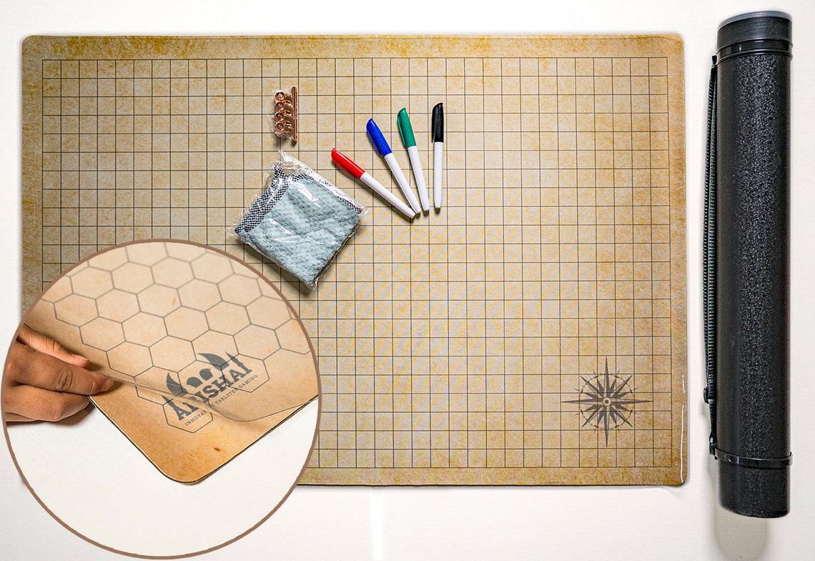 RPG Battle Grid Mat 24 X 36 Double Sided | Etsy