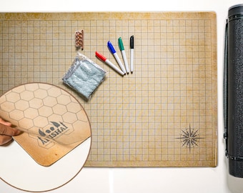 RPG Battle Grid Mat: 24&quot; x 36&quot; Neoprene Double Sided Square & Hex