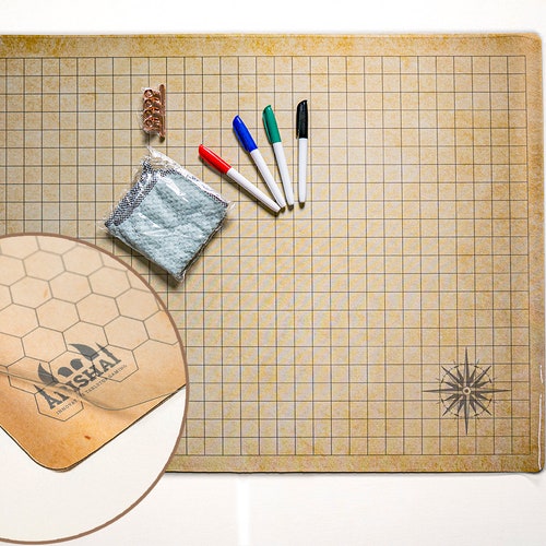 RPG Battle Grid Mat 24 X 36 Double Sided Etsy