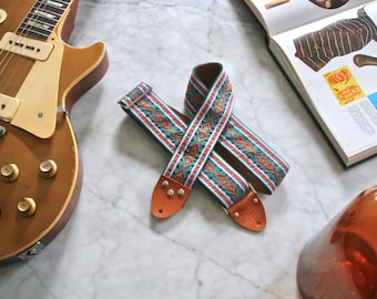 Vintage 60er Jahre Hippie Gitarrengurt türkis 'Lindy'