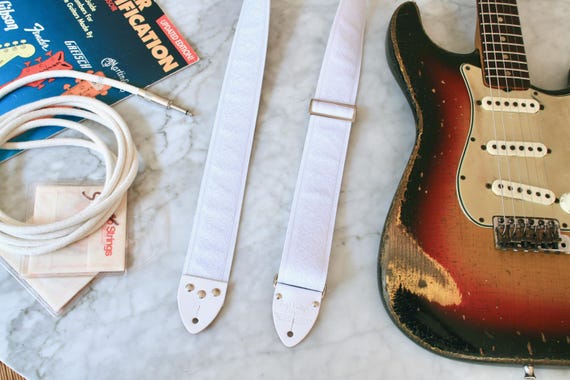 Vintage White 'Norwich' Hippie Guitar - Camera - Bag Strap