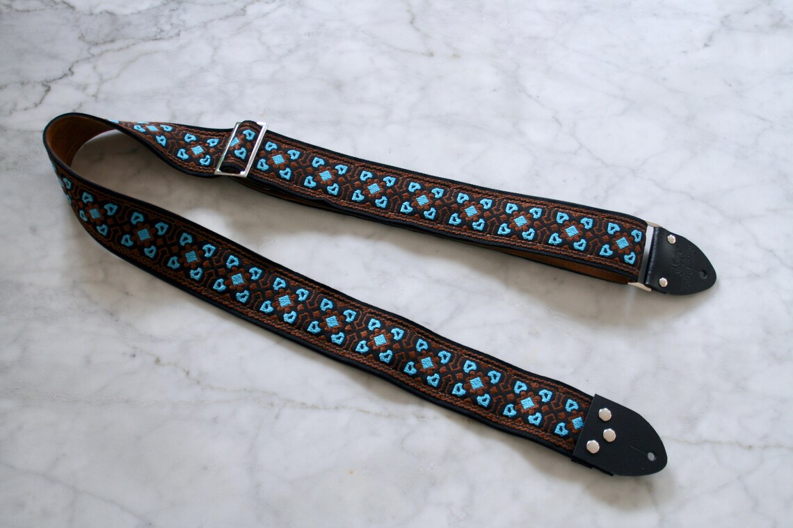 Vintage 60s Azur 'Quattuor' Hippie Guitar - Camera - Bag Strap, foto 3 di 5