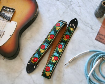 Vintage 60s 'Dahlia' Hippie Guitar - Camera - Bag Strap