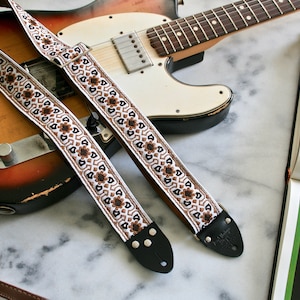 Vintage 60s White 'Fillmore' Hippie Guitar - Camera - Bag Strap