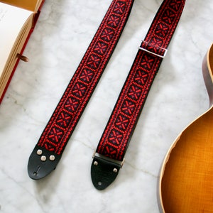 Vintage 60s Red 'Crossroads' Hippie Guitar - Camera - Bag Strap