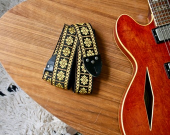 Vintage 60s Gold 'Crossroads' Hippie Guitar - Camera - Bag Strap