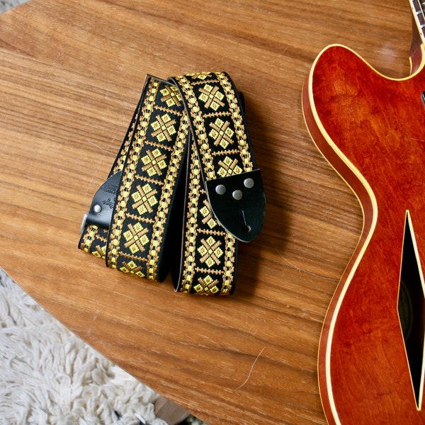 Vintage 60s Gold 'Crossroads' Hippie Guitar - Camera - Bag Strap