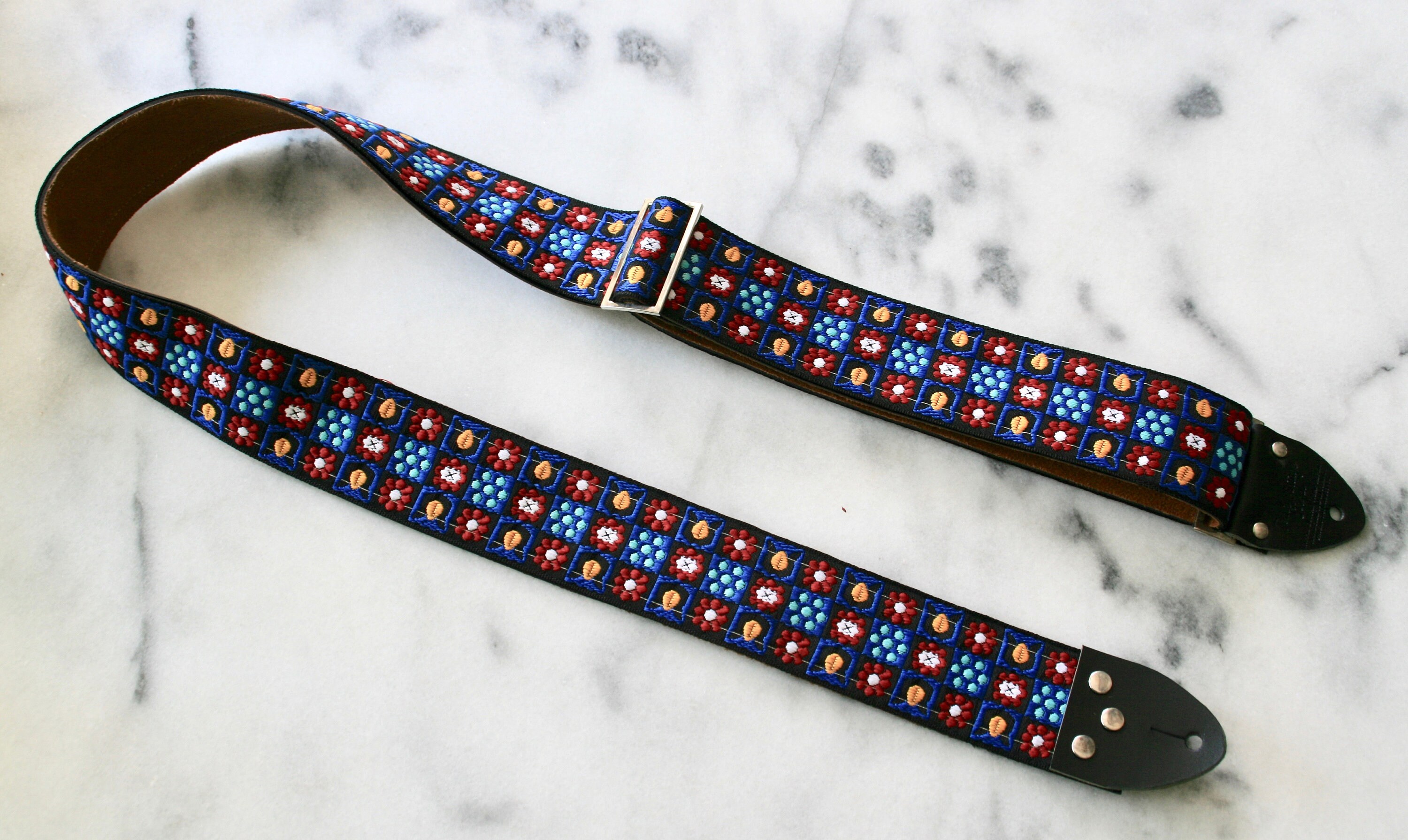 Vintage 70s Blue 'Stella' Hippie Guitar Strap Replica Etsy