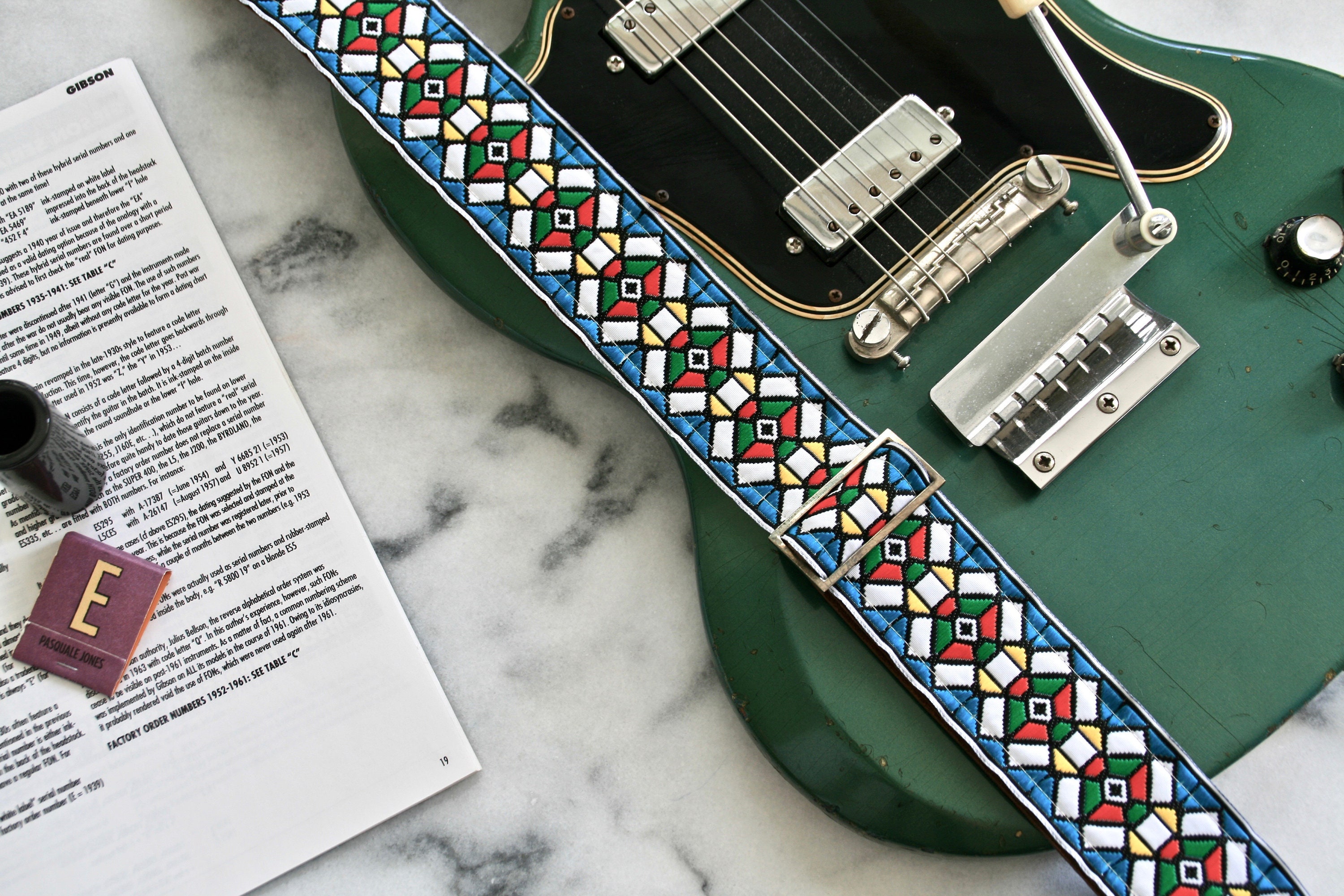 Stained glass guitar strap deals