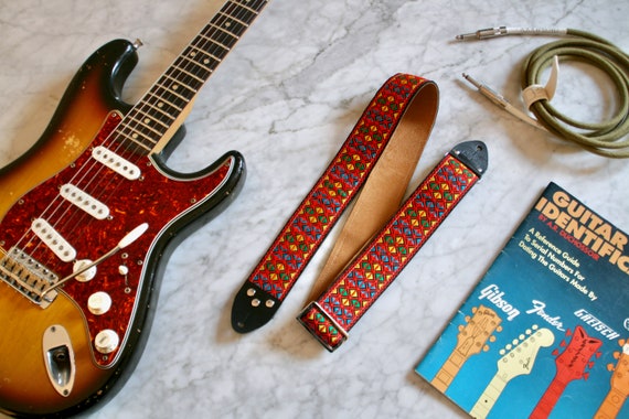 Vintage 60s Red 'Monterey' Hippie Guitar - Camera - Bag Strap