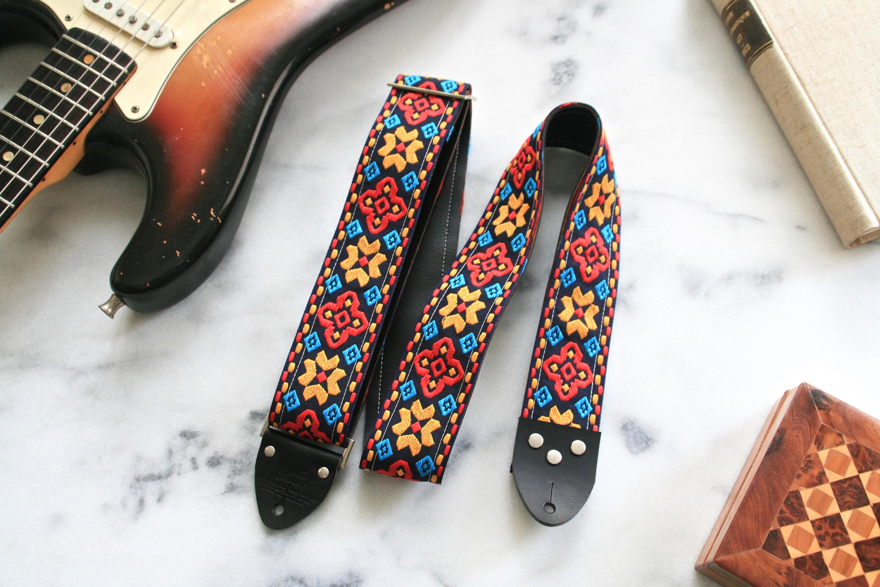 Vintage 60s 'Altamont' Hippie Guitar Strap Replica Etsy