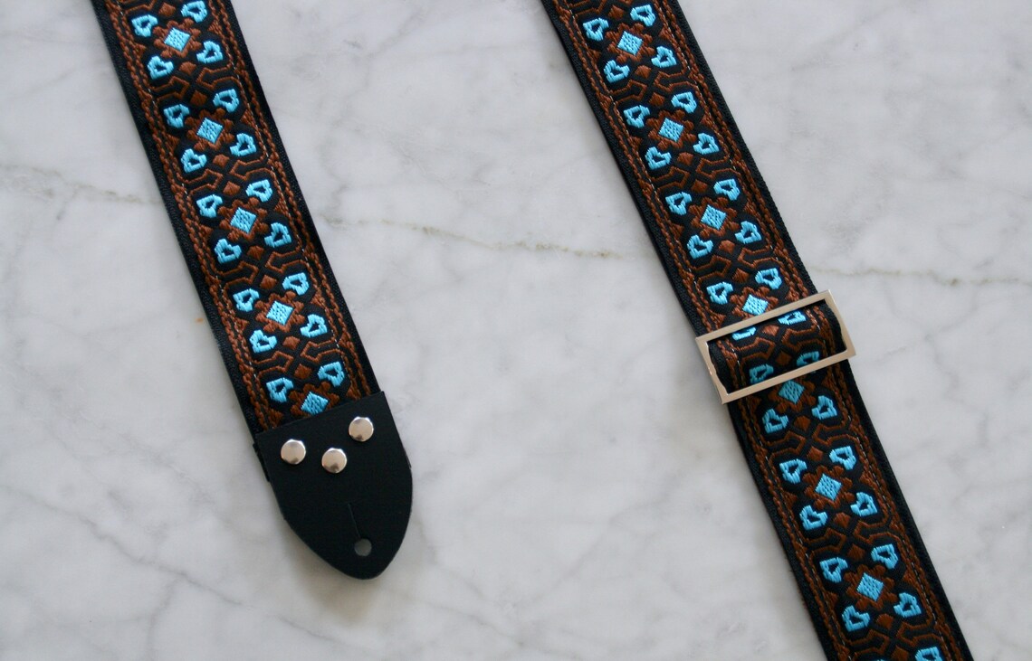 Vintage 60s Azur 'Quattuor' Hippie Guitar - Camera - Bag Strap, foto 2 di 5