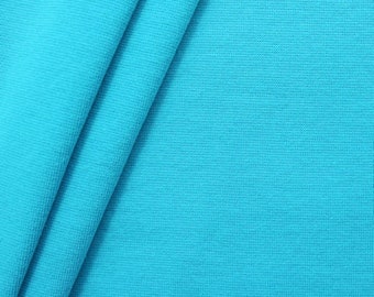 Baumwoll Bündchenstoff glatt Türkis-Blau