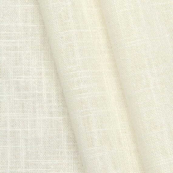 100% Leinen Stoff Artikel Barcelona Creme-Weiss