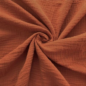 100% Baumwolle Musselin Double Gauze Terracotta